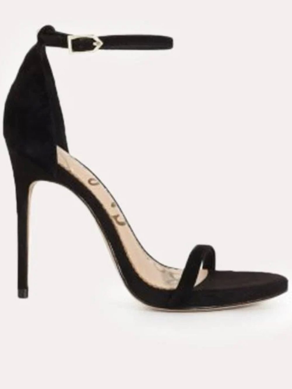 Sam Edelman Ariella Black Suede Ankle Strap Stiletto Heels Size 7 - Picture 3 of 9